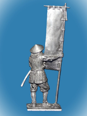 Картинка 181. Оловянный солдатик Асигару-знаменосец, 1600 г, 54мм  от магазина Масштаб