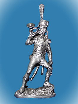 Картинка 050. Оловянный солдатик Корнет волтижеров легкой пехоты Франция 1809-13гг, 54мм  от магазина Масштаб