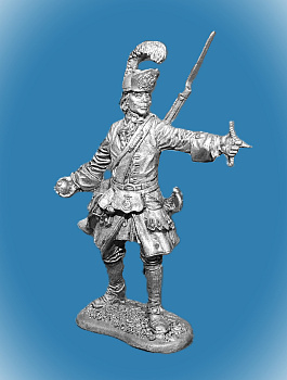 Картинка 081. Оловянный солдатик Русский гренадер ,1720г, 54мм  от магазина Масштаб