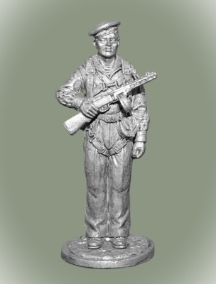 Картинка WWII-085 Оловянная фигура Краснофлотец парашютист-десантник, 1941г. СССР,  54мм  от магазина Масштаб