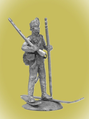 Картинка P-551 Оловянная фигура Датский лыжник-егерь, 1808 г, 54мм  от магазина Масштаб