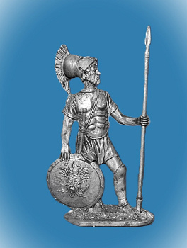 Картинка 007. Оловянный солдатик Спартанский гоплит, 5 век до н.э.  от магазина Масштаб