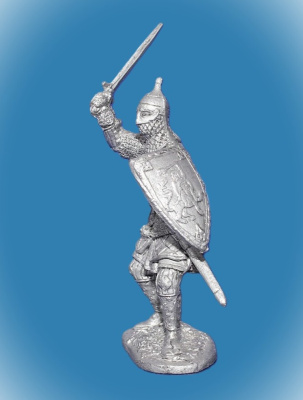 Картинка 021. Оловянный солдатик Русский ратник 13-14в, 54мм  от магазина Масштаб