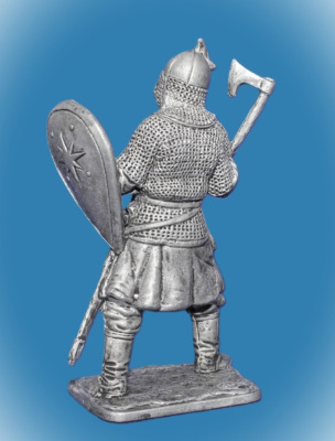 Картинка 340 Оловянный солдатик Русский ратник с топором, 54 мм  от магазина Масштаб