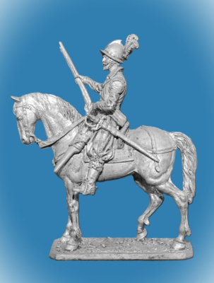 Картинка 091. Оловянный солдатик Европейский конный аркебузир, 1600 г., 54мм  от магазина Масштаб