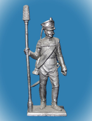 Картинка 033. Оловянный солдатик Русский бомбардир 1812-15гг, 54мм  от магазина Масштаб