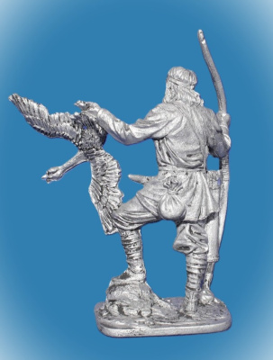 Картинка 256. Оловянный солдатик Викинг с луком. 9-10 в, 54мм  от магазина Масштаб
