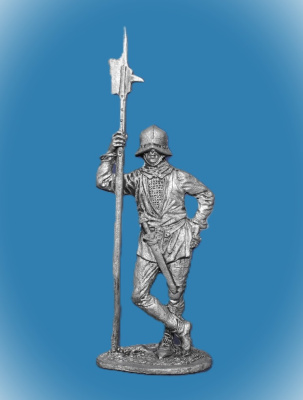 Картинка 074. Оловянный солдатик Швейцарский алебардист 15в, 54мм  от магазина Масштаб