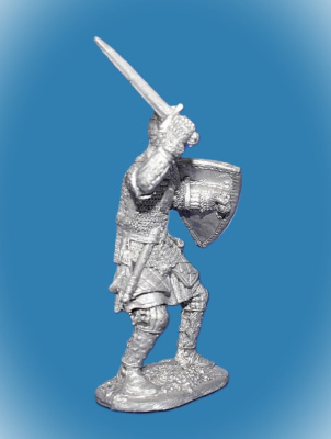 Картинка 021. Оловянный солдатик Русский ратник 13-14в, 54мм  от магазина Масштаб