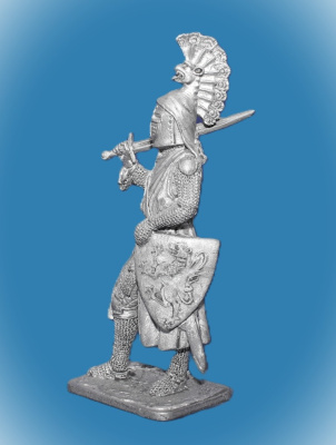 Картинка 319. Оловянный солдатик Гессо фон Рейнах, 13 век, 54 мм  от магазина Масштаб