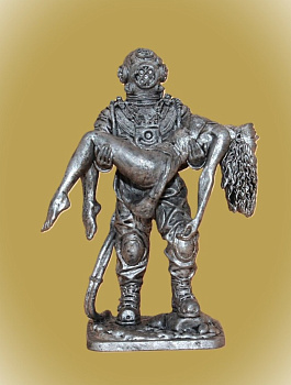 Картинка H&L07 Оловянный солдатик Водолаз с девушкой, 40 мм.  от магазина Масштаб