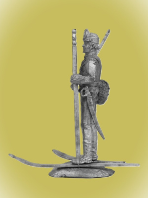 Картинка P-551 Оловянная фигура Датский лыжник-егерь, 1808 г, 54мм  от магазина Масштаб