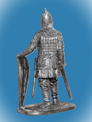 Картинка 243. Оловянный солдатик Русский знатный воин, конец 13-14 в, 54мм  от магазина Масштаб