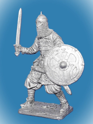 Картинка 306. Оловянный солдатик Варяжский дружинник. Русь, 10 век, 54 мм  от магазина Масштаб