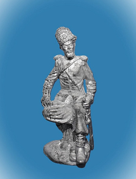 Картинка 036. Оловянный солдатик Хорунжий Оренбургского казачьего полка, 1890, 54мм  от магазина Масштаб