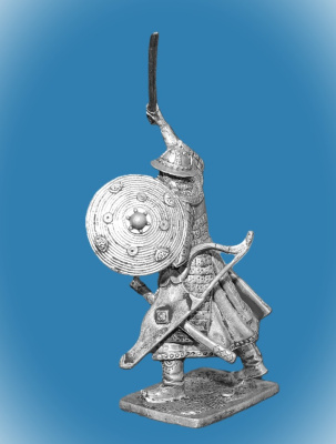 Картинка Horde-04 Оловянный солдатик Монгольский воин с саблей, 13 век, 54 мм.  от магазина Масштаб