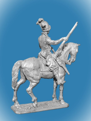 Картинка 091. Оловянный солдатик Европейский конный аркебузир, 1600 г., 54мм  от магазина Масштаб