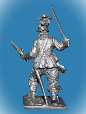 Картинка 241. Оловянный солдатик Офицер Английской пехоты, середина 17 в, 54мм  от магазина Масштаб