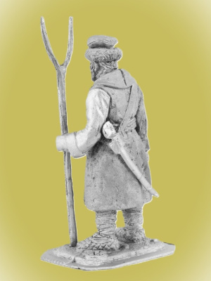 Картинка P-091 Партизан с вилами, 1812 г., 54 мм, металл  от магазина Масштаб