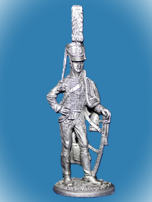 Картинка 025. Оловянный солдатик Обер-офицер гусарского полка. Россия, 1809-11 гг., 54мм  от магазина Масштаб