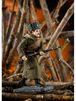 Картинка P-074 Рядовой РИА в шинели 1915 г., 54 мм, металл  от магазина Масштаб