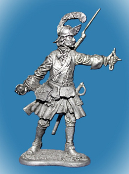 Картинка 081. Оловянный солдатик Русский гренадер ,1720г, 54мм  от магазина Масштаб