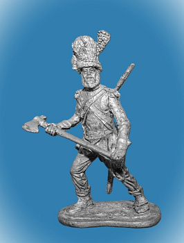 Картинка 047. Оловянный солдатик Сапер линейной пехоты Франция1804-14гг, 54мм  от магазина Масштаб