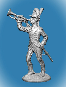 Картинка 034. Оловянный солдатик Русский трубач  артиллерийского полка, 1786-96, 54мм  от магазина Масштаб