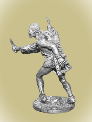 Картинка WW-18 Оловянный солдатик Индеец с ножом, 54 мм.  от магазина Масштаб