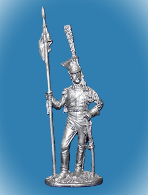 Картинка 059. Оловянный солдатик Рядовой 1-го уланского полка Имп. Гвардии Франция 1809-13гг, 54мм  от магазина Масштаб