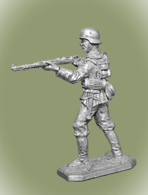 Картинка VNT-01 Оловянный солдатик Немецкий пехотинец с винтовкой Mauser 98, 1944-45гг., 54мм  от магазина Масштаб