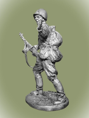 Картинка WWII-026 Оловянная миниатюра Гвардии рядовой Красной Армии, 1943-45 гг. СССР.  54 мм.  от магазина Масштаб