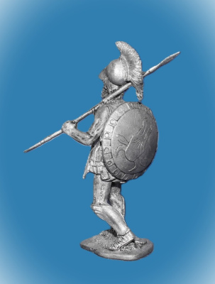Картинка 086. Оловянный солдатик Греческий гоплит 4в до н.э., 54мм  от магазина Масштаб