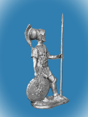 Картинка 007. Оловянный солдатик Спартанский гоплит, 5 век до н.э.  от магазина Масштаб