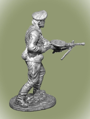 Картинка WWII-015 Краснофлотец морской пехоты Черноморского флота с пулемётом ДП. 1943-45 гг. СССР ,54 мм.  от магазина Масштаб