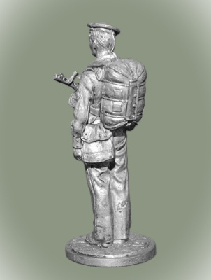 Картинка WWII-085 Оловянная фигура Краснофлотец парашютист-десантник, 1941г. СССР,  54мм  от магазина Масштаб