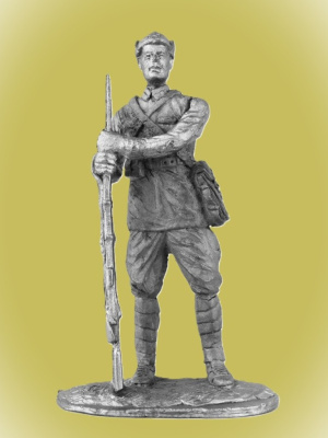 Картинка P-128 Рядовой Красной Армии, 1918 г., 54 мм, металл  от магазина Масштаб
