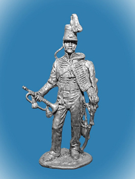 Картинка 088. Оловянный солдатик Трубач гусарского полка. Италия, 1848 г., 54мм  от магазина Масштаб