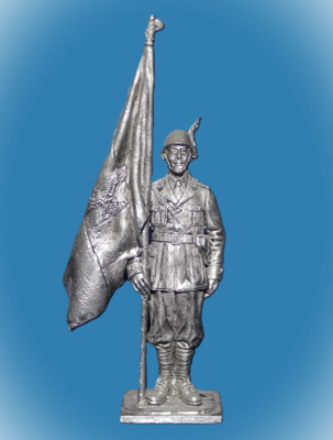 Картинка 102. Оловянный солдатик Офицер-знаменосец альпийских стрелков. Италия, 1943-45 гг., 54мм  от магазина Масштаб