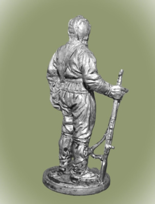 Картинка WWII-082 Оловянная фигура Солдат химических войск РККА, 1941-45гг. СССР, 1943-45 гг. СССР, 54мм  от магазина Масштаб
