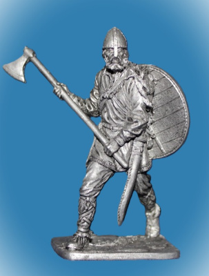 Картинка 221. Оловянный солдатик Викинг с топором, 9-10 вв., 54мм  от магазина Масштаб
