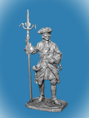 Картинка 279. Оловянный солдатик Петровский артиллерист, 54 мм  от магазина Масштаб