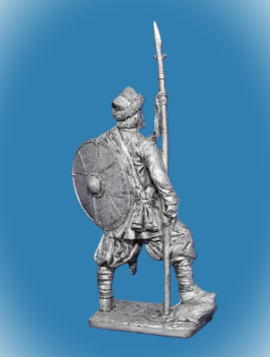 Картинка 331 Оловянный солдатик Варяжский дружинник с копьем, 10 век, Русь, 54 мм  от магазина Масштаб