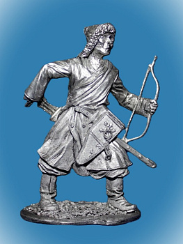 Картинка 010. Оловянный солдатик Монгольский лучник, 13 век  от магазина Масштаб