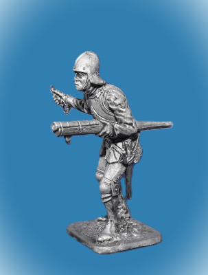 Картинка 071. Оловянный солдатик Швейцарский стрелок из ручницы, 15 век, 54мм  от магазина Масштаб