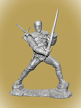 Картинка H&L02 Оловянный солдатик Ведьмак (серия фентези), 54 мм.  от магазина Масштаб