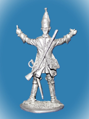 Картинка 035. Оловянный солдатик Русский гренадер Драгунского полка 1732-1774гг, 54мм  от магазина Масштаб