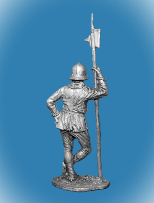 Картинка 074. Оловянный солдатик Швейцарский алебардист 15в, 54мм  от магазина Масштаб