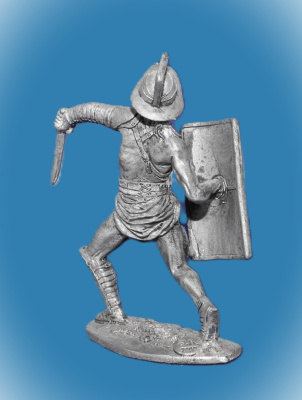 Картинка 079. Оловянный солдатик Римский гладиатор Самнит, 54мм  от магазина Масштаб