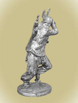 Картинка WW-11 Оловянный солдатик Индеец с ножом, 54 мм.  от магазина Масштаб